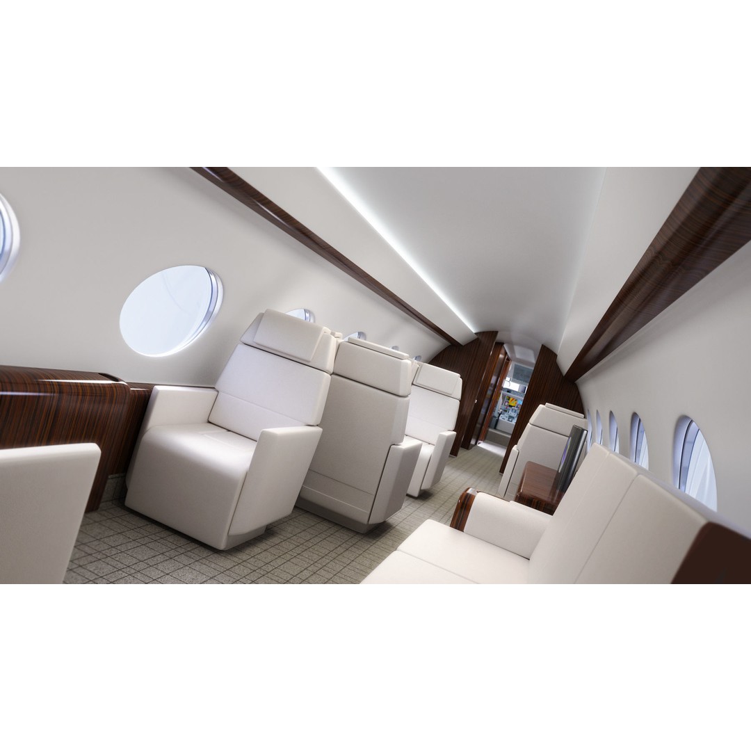 Gulfstream G650 3D Model – High Poly Aircraft, FBX, OBJ, Game Ready - View 27