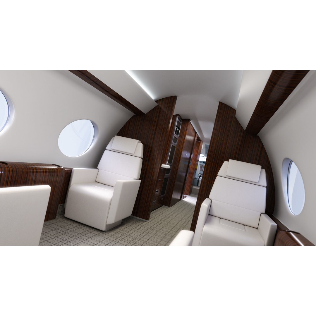 Gulfstream G650 3D Model – High Poly Aircraft, FBX, OBJ, Game Ready - View 28