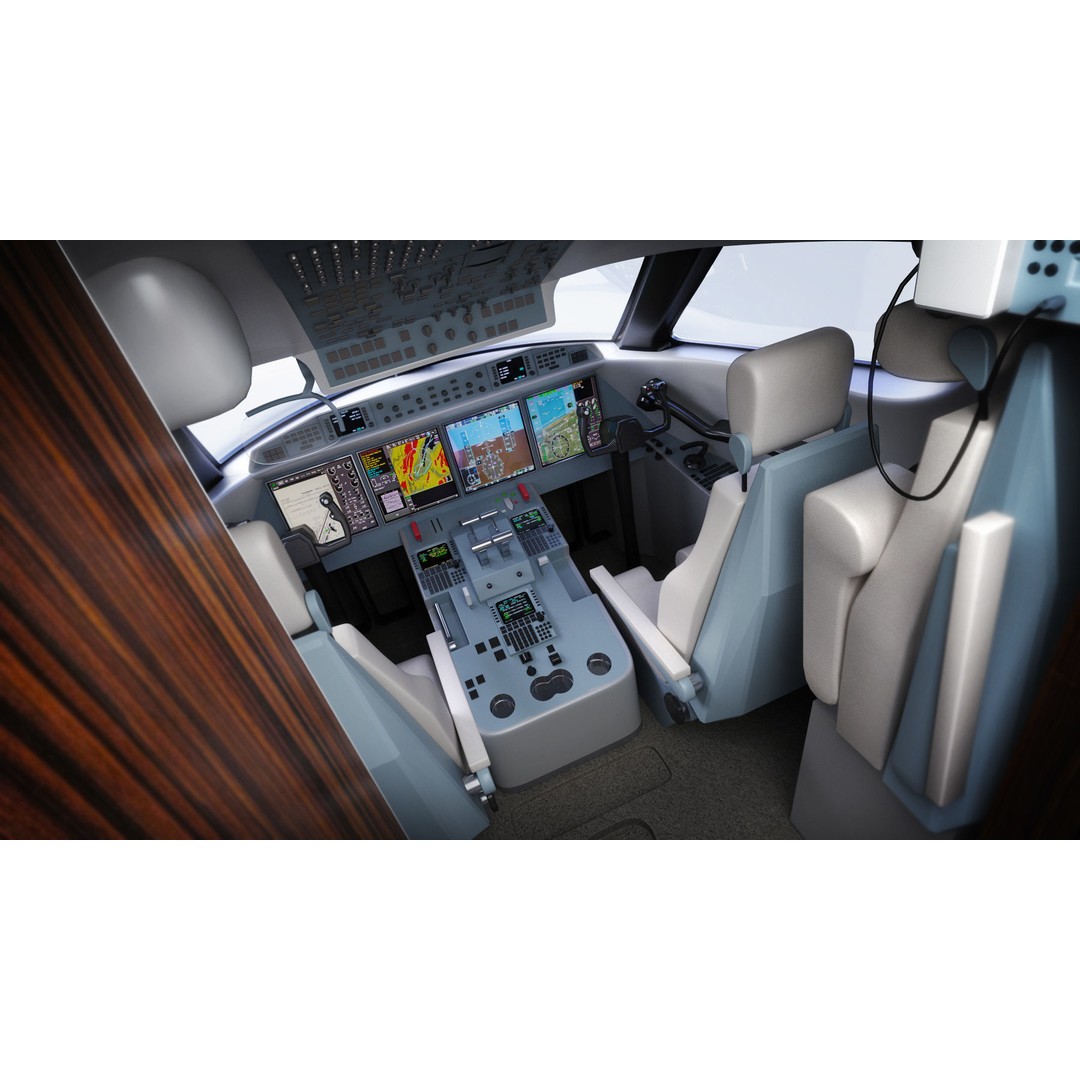 Gulfstream G650 3D Model – High Poly Aircraft, FBX, OBJ, Game Ready - View 32