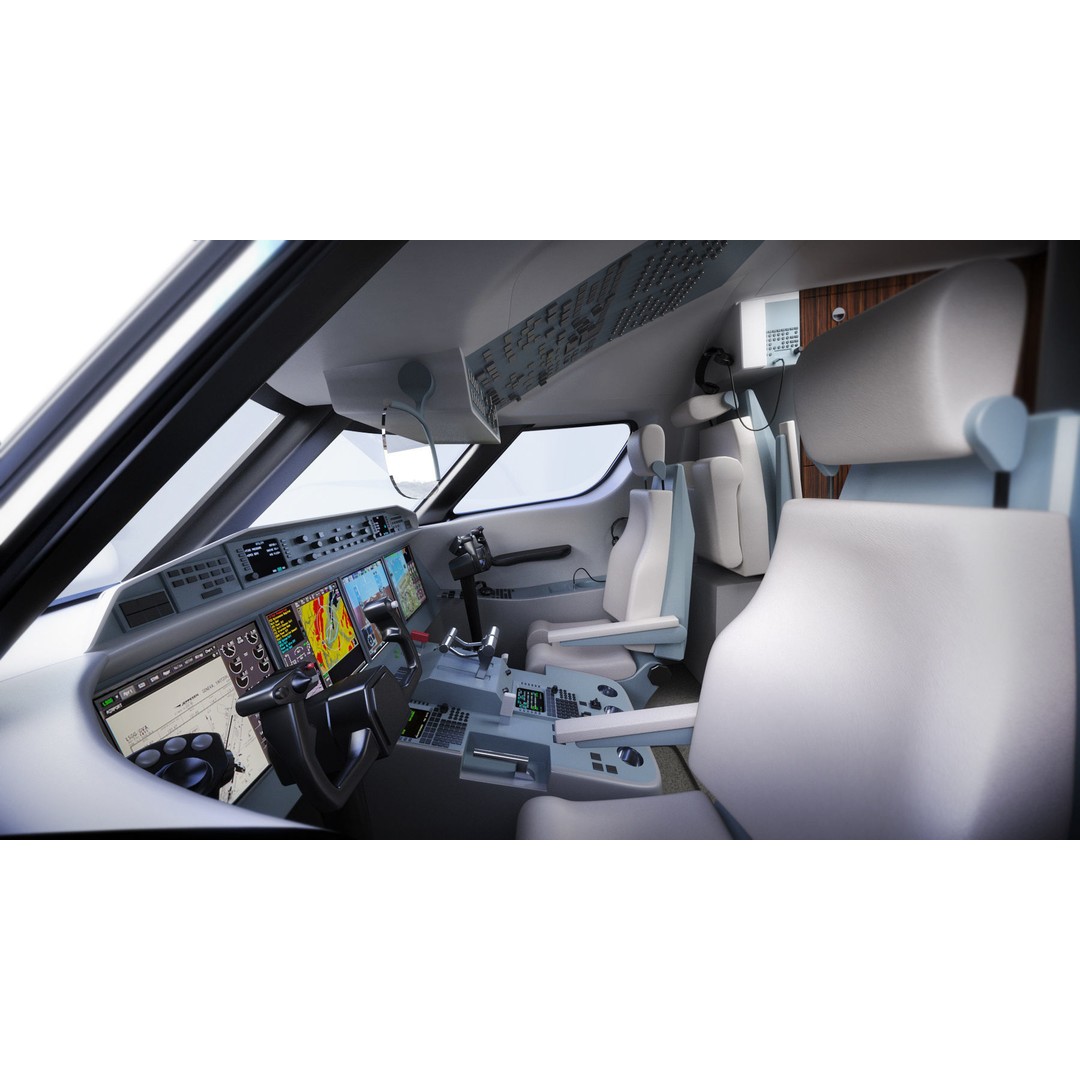 Gulfstream G650 3D Model – High Poly Aircraft, FBX, OBJ, Game Ready - View 33