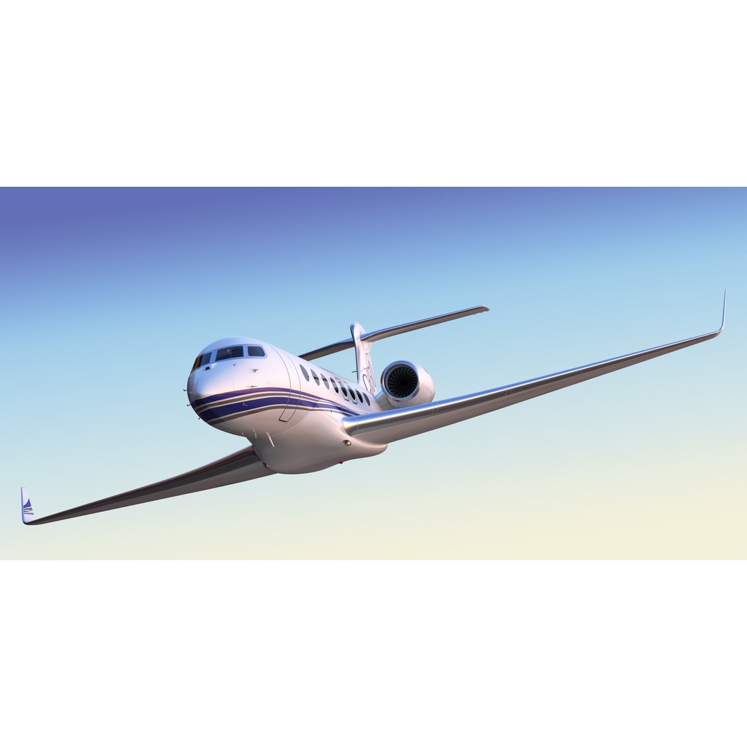 Gulfstream G650 3D Model – High Poly Aircraft, FBX, OBJ, Game Ready - View 35