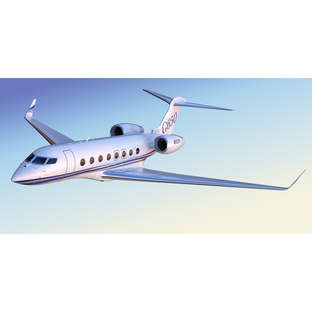 Gulfstream G650 3D Model – High Poly Aircraft, FBX, OBJ, Game Ready - View 36