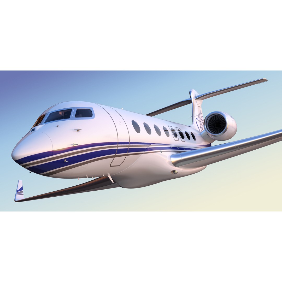 Gulfstream G650 3D Model – High Poly Aircraft, FBX, OBJ, Game Ready - View 37