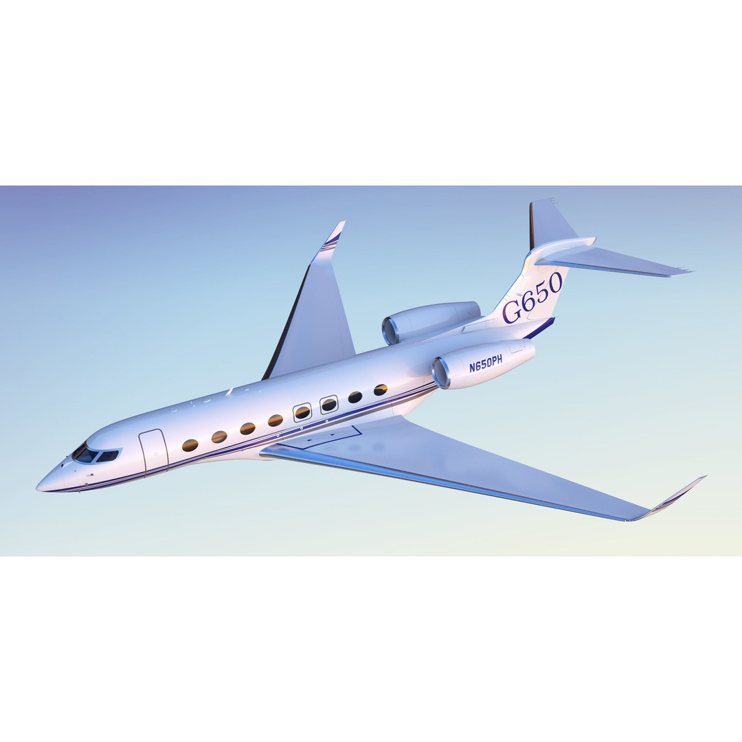 Gulfstream G650 3D Model – High Poly Aircraft, FBX, OBJ, Game Ready - View 38