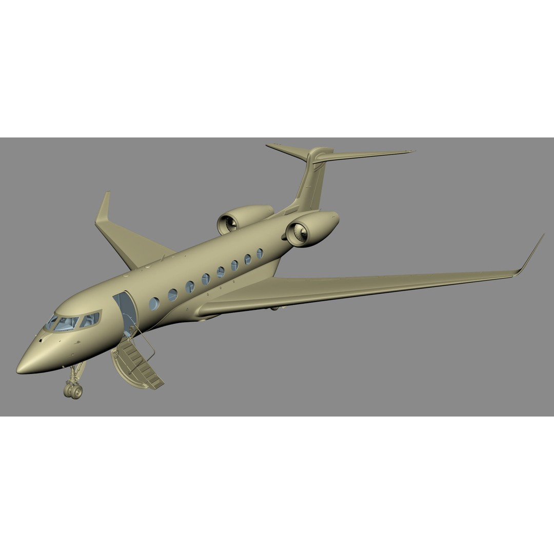 Gulfstream G650 3D Model – High Poly Aircraft, FBX, OBJ, Game Ready - View 46