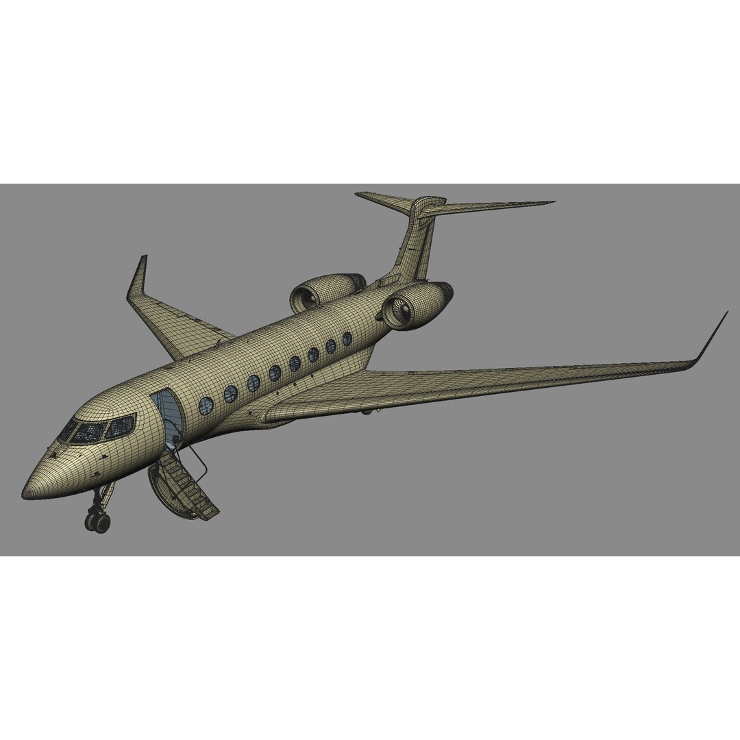 Gulfstream G650 3D Model – High Poly Aircraft, FBX, OBJ, Game Ready - View 47