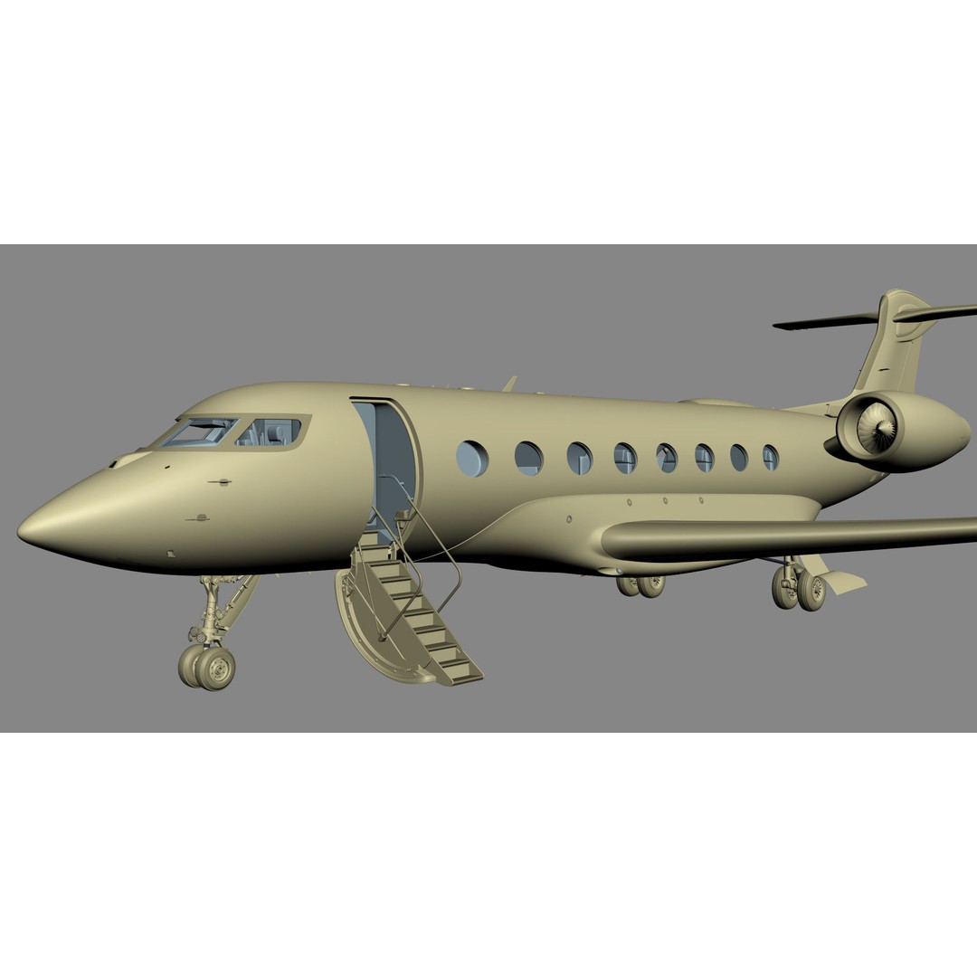 Gulfstream G650 3D Model – High Poly Aircraft, FBX, OBJ, Game Ready - View 48