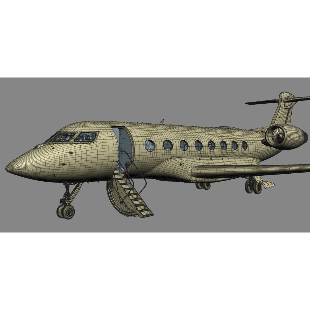 Gulfstream G650 3D Model – High Poly Aircraft, FBX, OBJ, Game Ready - View 49