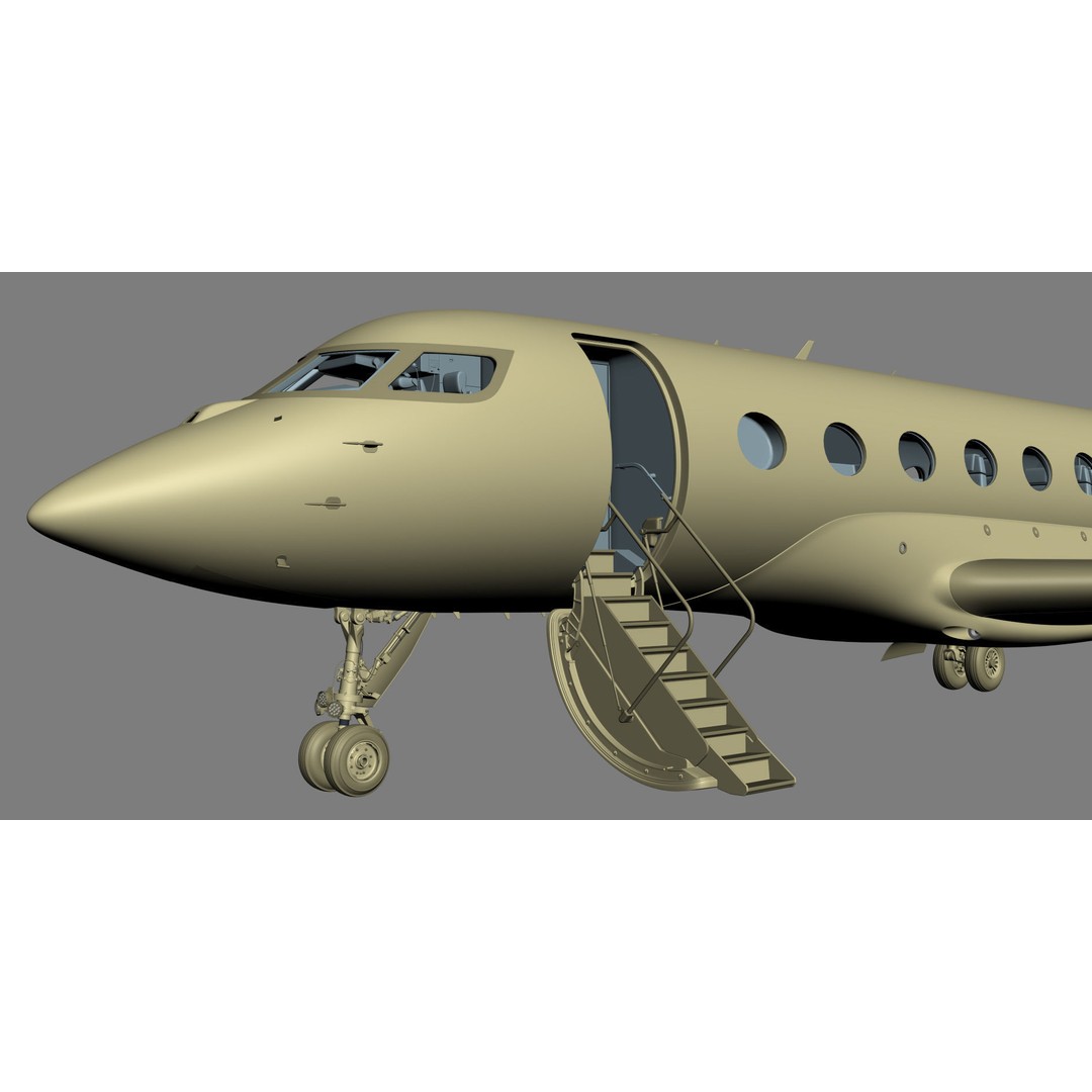 Gulfstream G650 3D Model – High Poly Aircraft, FBX, OBJ, Game Ready - View 50