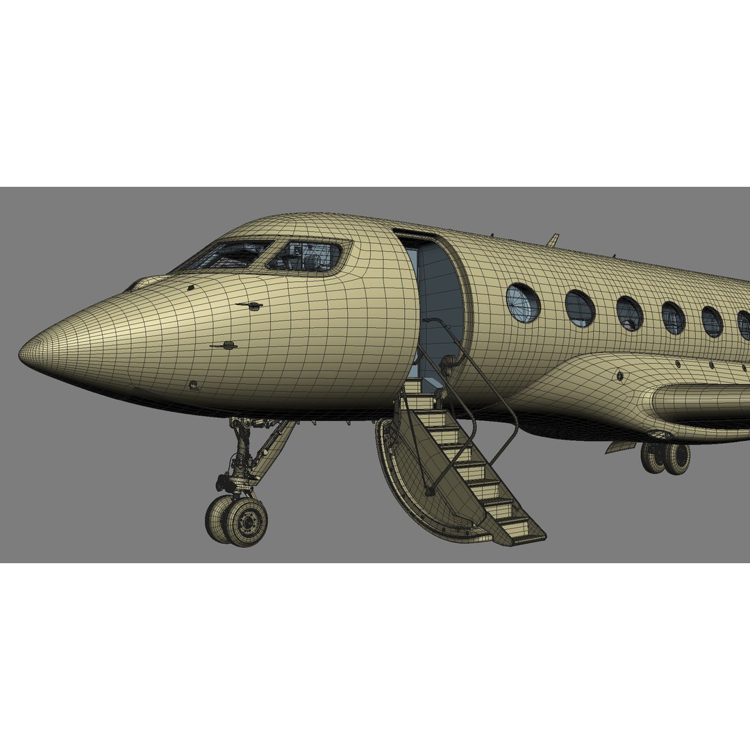 Gulfstream G650 3D Model – High Poly Aircraft, FBX, OBJ, Game Ready - View 51