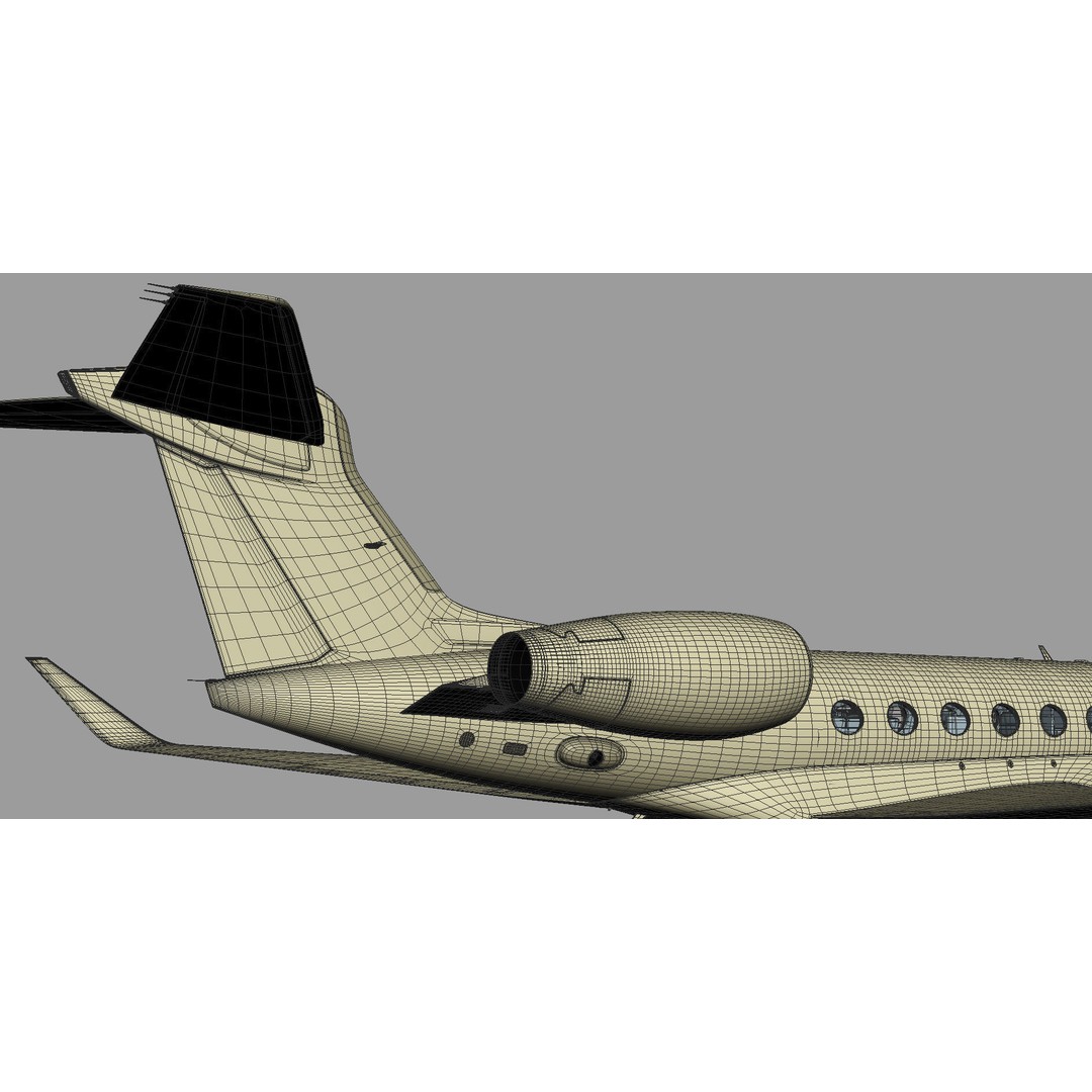Gulfstream G650 3D Model – High Poly Aircraft, FBX, OBJ, Game Ready - View 53