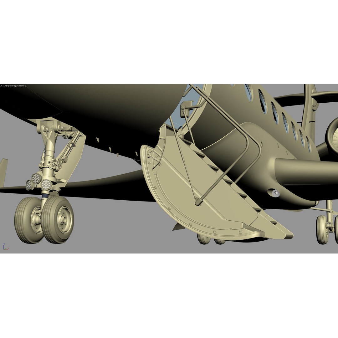 Gulfstream G650 3D Model – High Poly Aircraft, FBX, OBJ, Game Ready - View 56