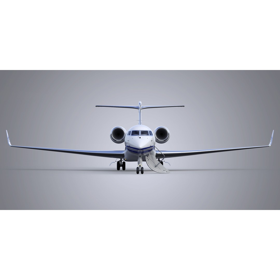 Gulfstream G650 3D Model – High Poly Aircraft, FBX, OBJ, Game Ready - View 6