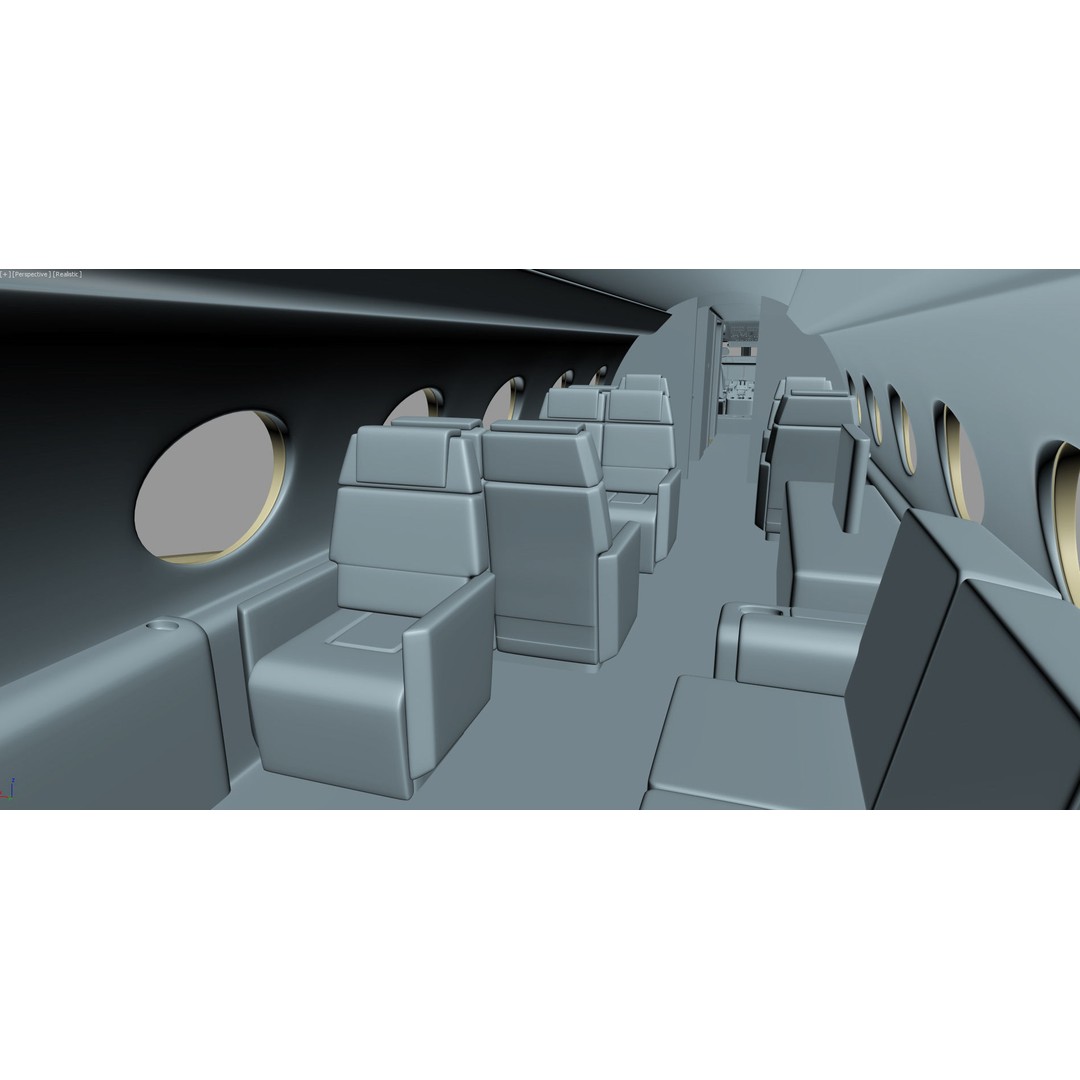 Gulfstream G650 3D Model – High Poly Aircraft, FBX, OBJ, Game Ready - View 66