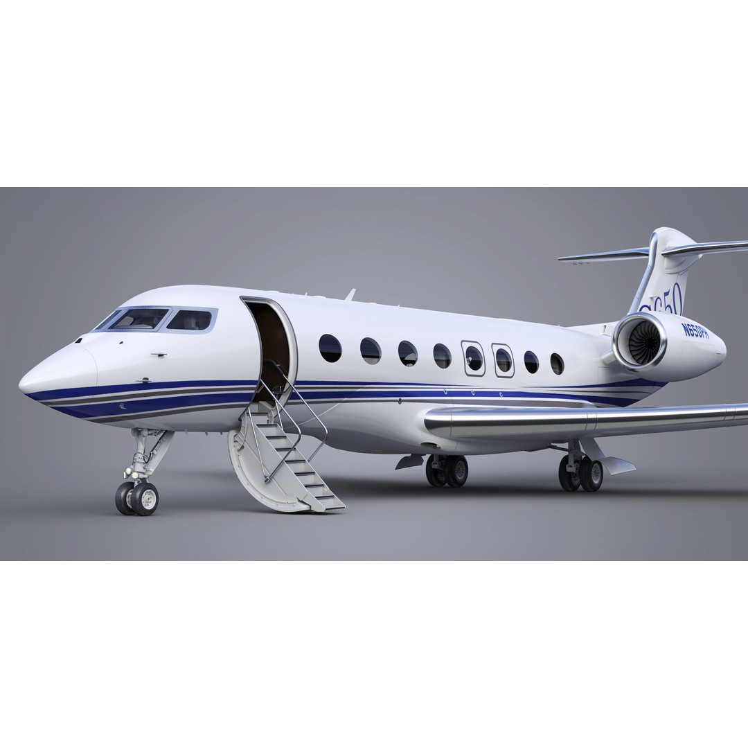 Gulfstream G650 3D Model – High Poly Aircraft, FBX, OBJ, Game Ready - View 7
