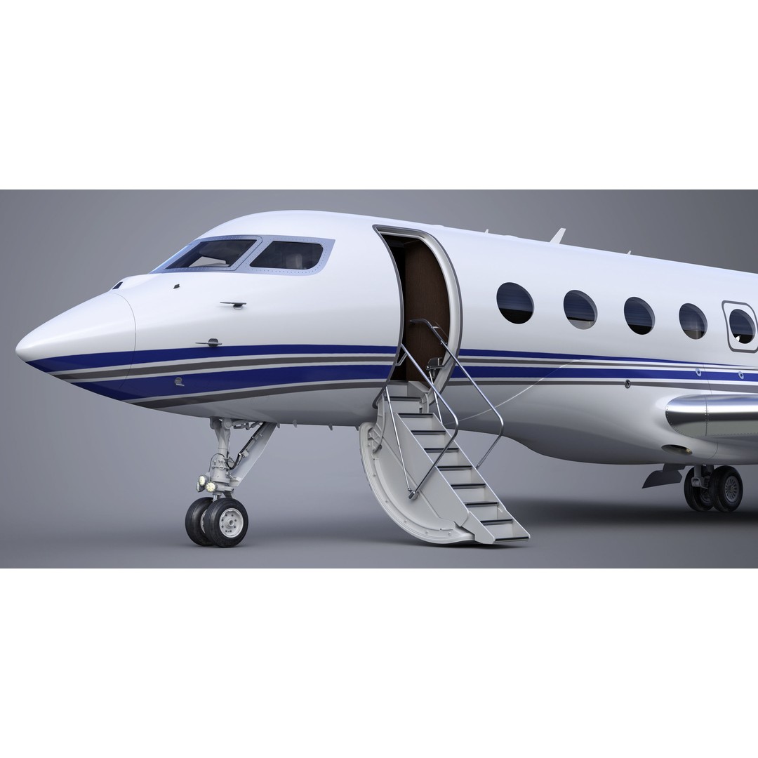Gulfstream G650 3D Model – High Poly Aircraft, FBX, OBJ, Game Ready - View 8