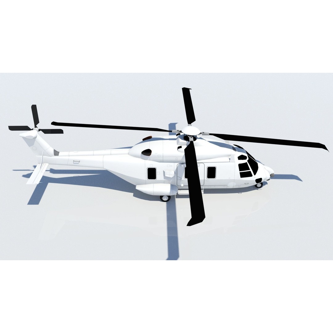 NH90 Tactical Helicopter 3D Model – Low Poly Static Game Asset, FBX - View 7