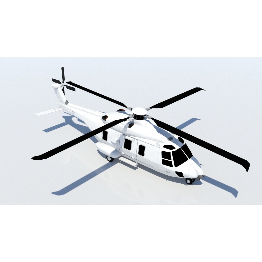 NH90 Tactical Helicopter 3D Model – Low Poly Static Game Asset, FBX - View 8