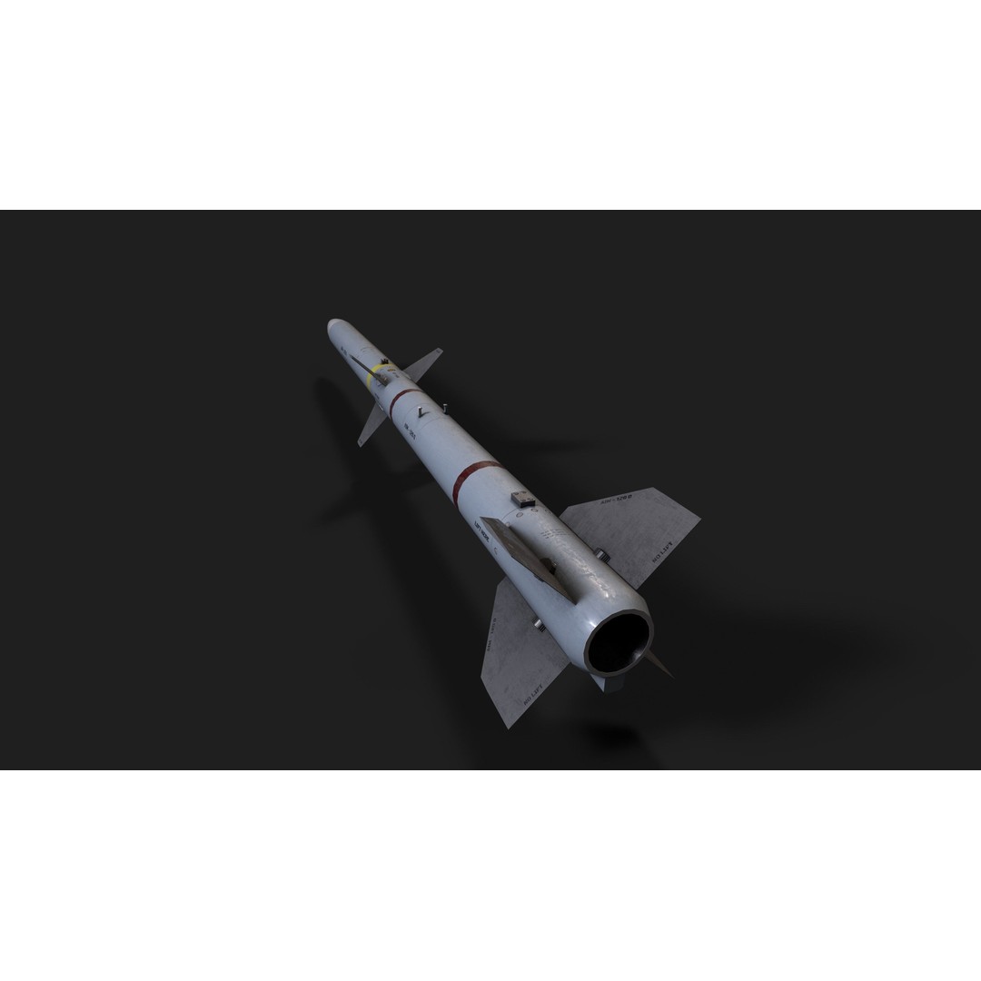 AIM-120 Air to Air Missile 3D Model – Low Poly Game Asset, FBX - View 10