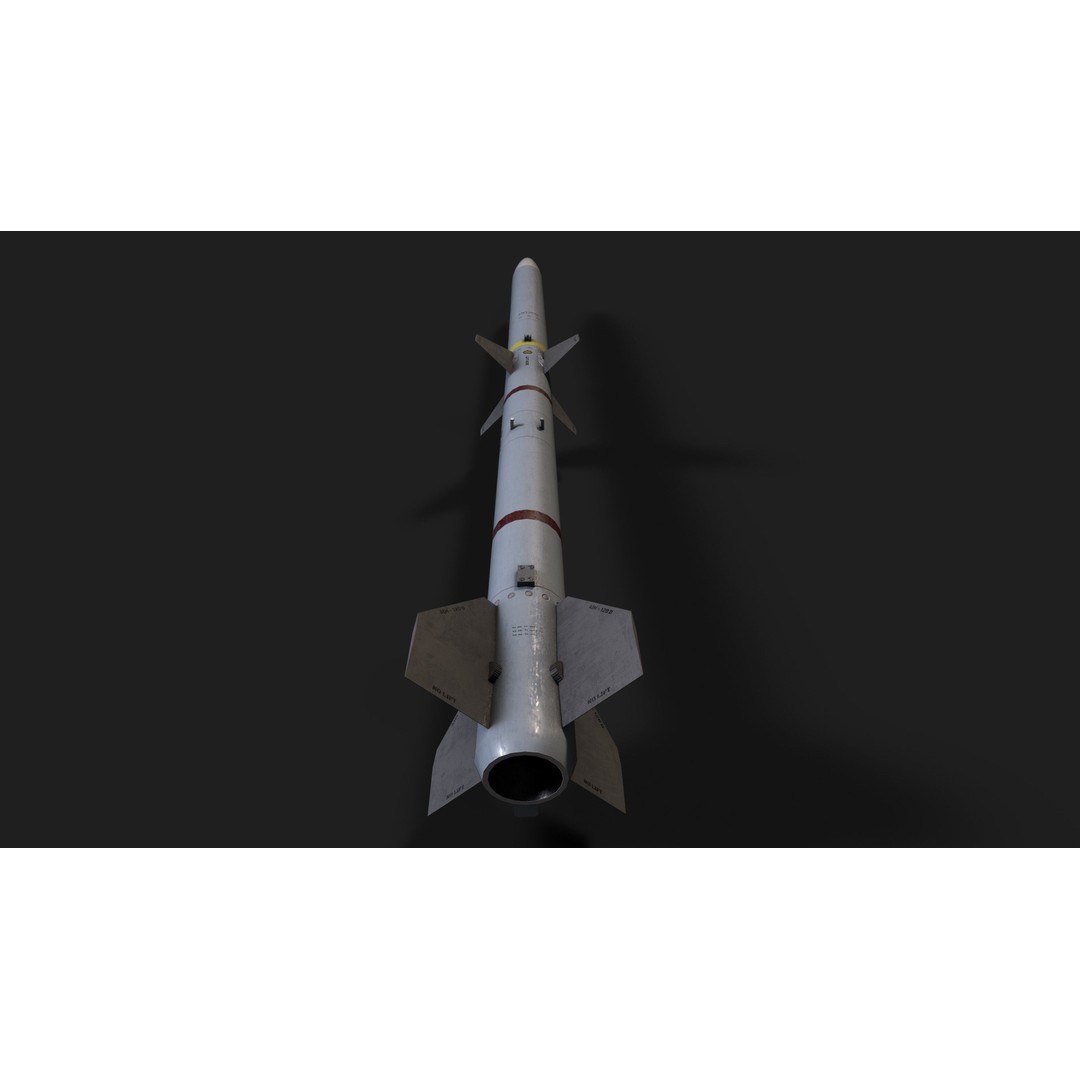 AIM-120 Air to Air Missile 3D Model – Low Poly Game Asset, FBX - View 11
