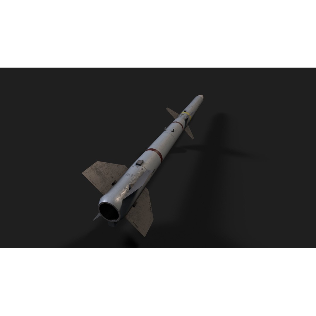 AIM-120 Air to Air Missile 3D Model – Low Poly Game Asset, FBX - View 12