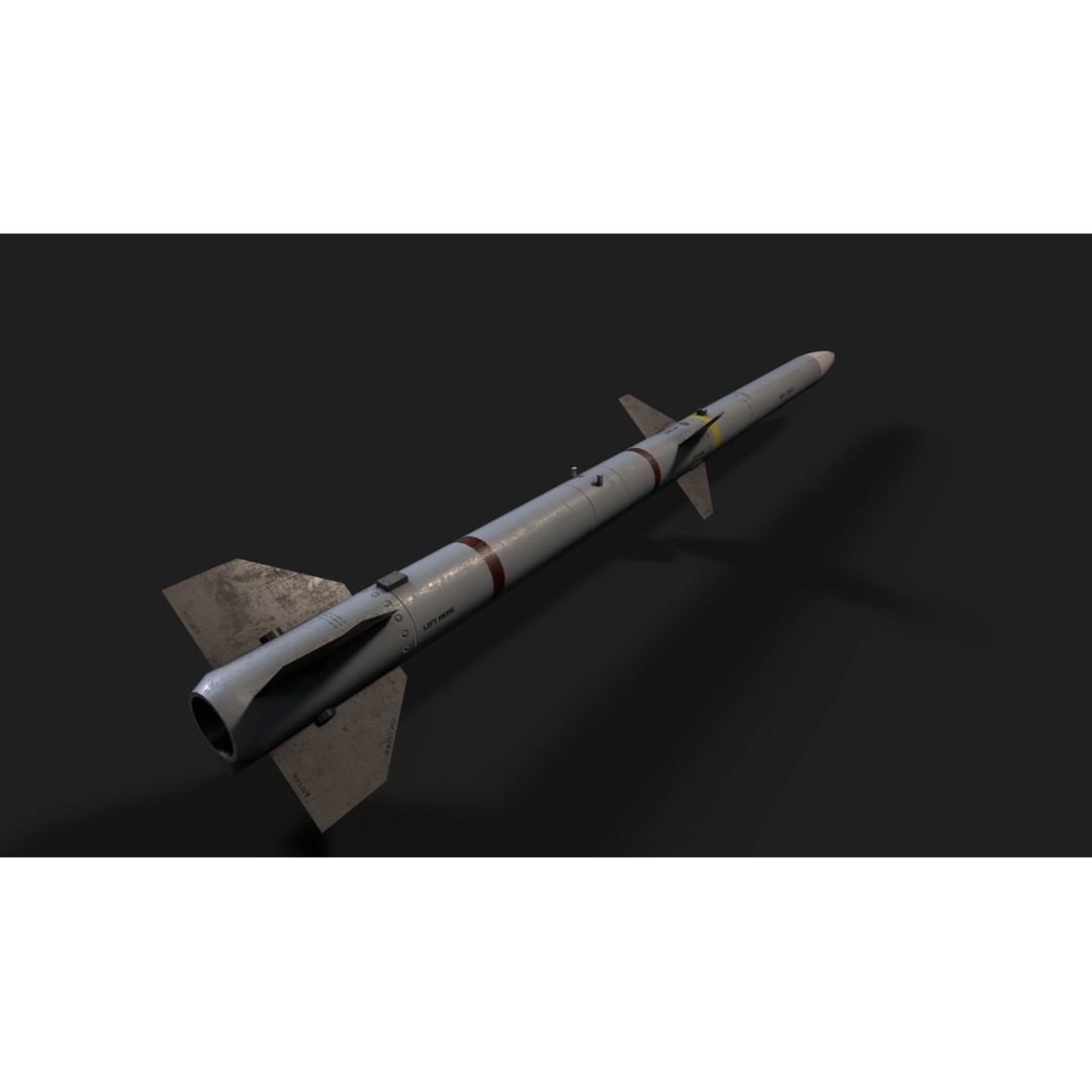 AIM-120 Air to Air Missile 3D Model – Low Poly Game Asset, FBX - View 13