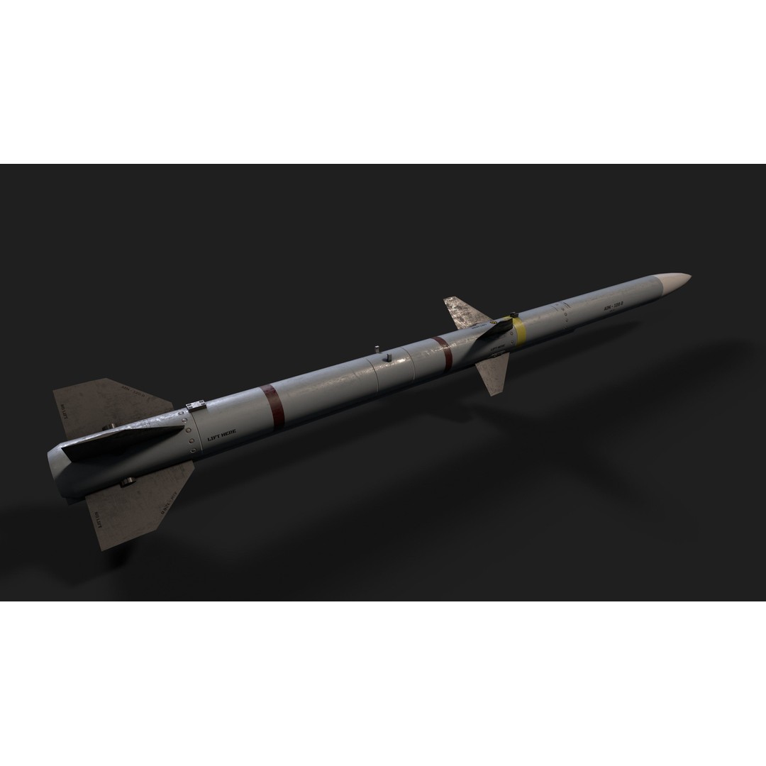 AIM-120 Air to Air Missile 3D Model – Low Poly Game Asset, FBX - View 14