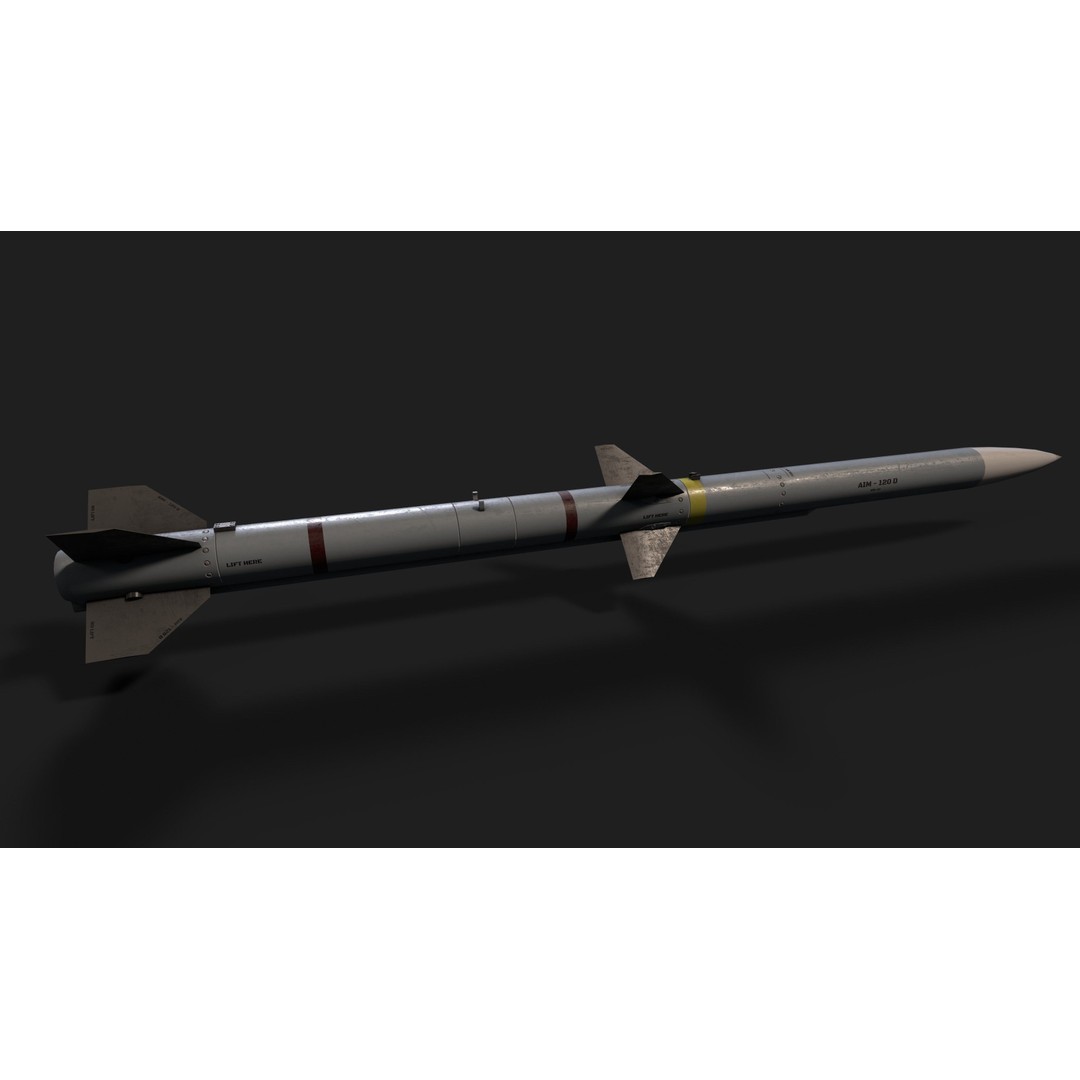 AIM-120 Air to Air Missile 3D Model – Low Poly Game Asset, FBX - View 15