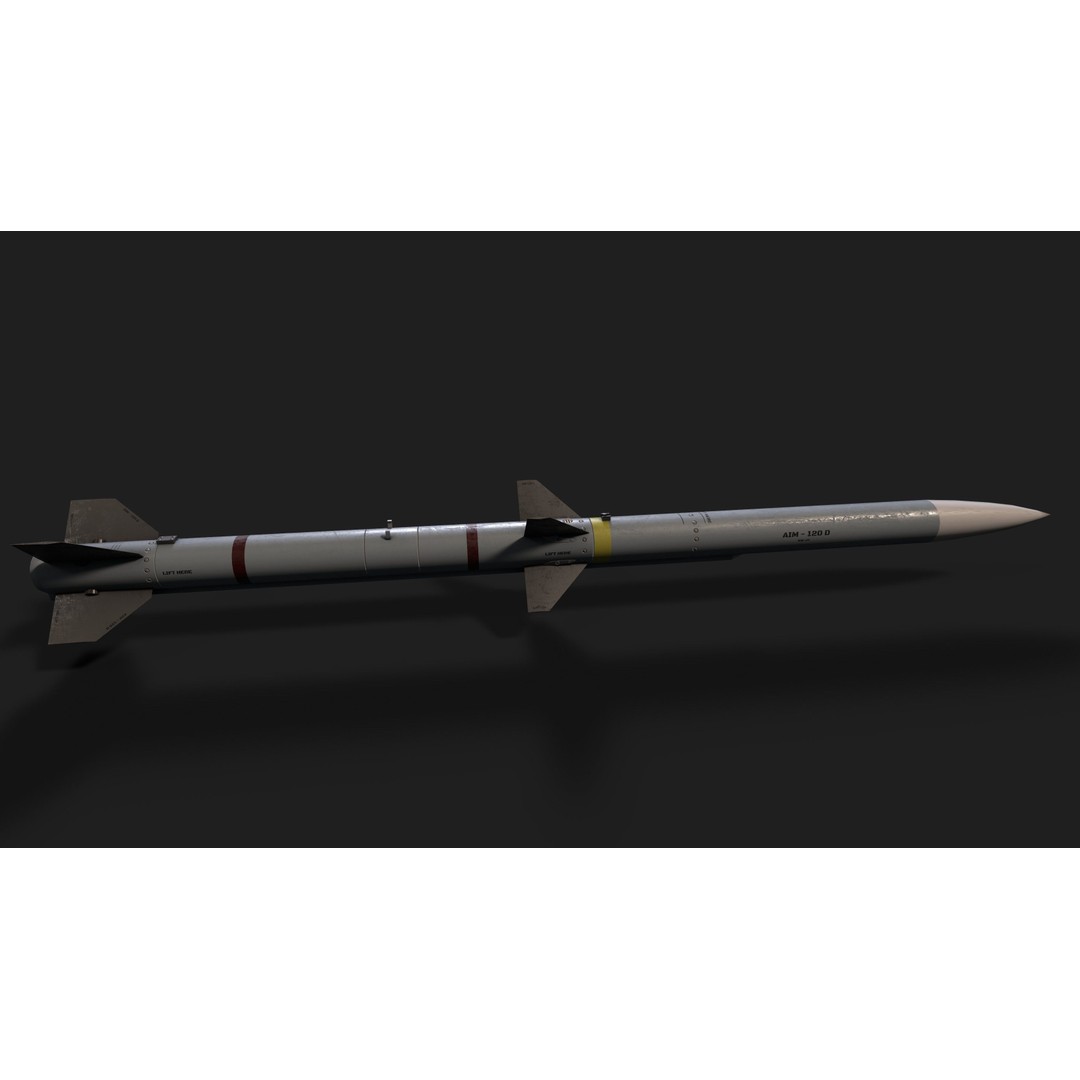 AIM-120 Air to Air Missile 3D Model – Low Poly Game Asset, FBX - View 16