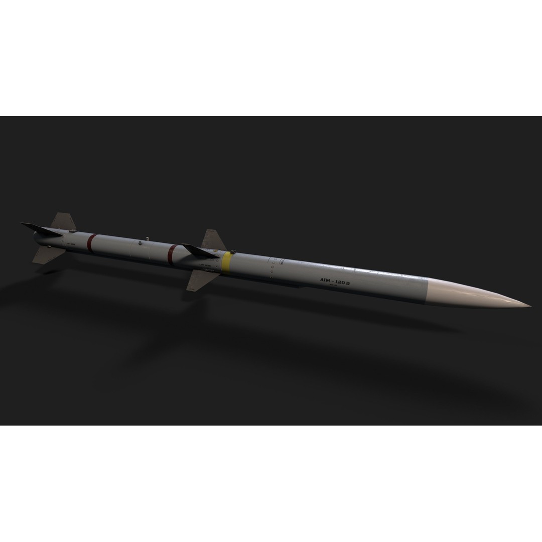 AIM-120 Air to Air Missile 3D Model – Low Poly Game Asset, FBX - View 17