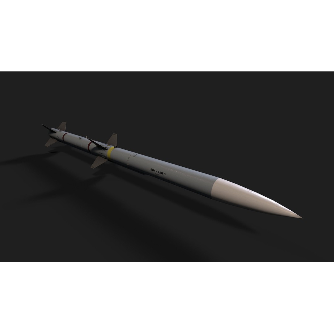 AIM-120 Air to Air Missile 3D Model – Low Poly Game Asset, FBX - View 18