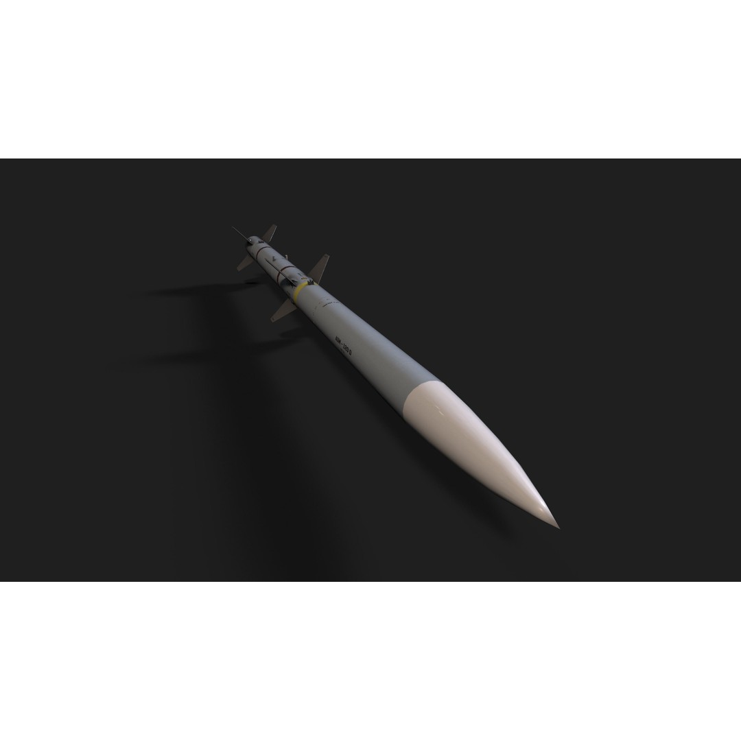 AIM-120 Air to Air Missile 3D Model – Low Poly Game Asset, FBX - View 19