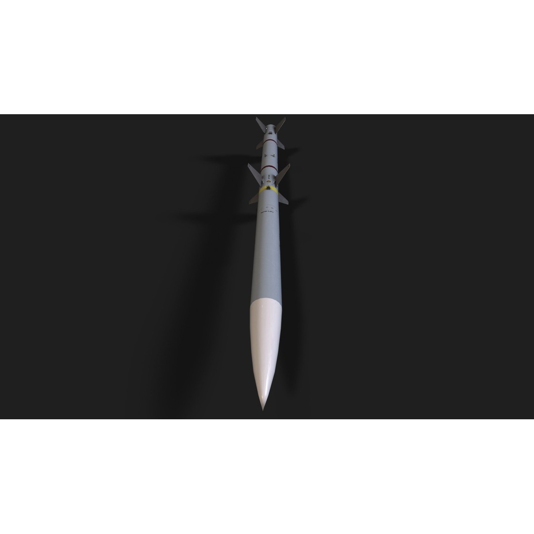 AIM-120 Air to Air Missile 3D Model – Low Poly Game Asset, FBX - View 20