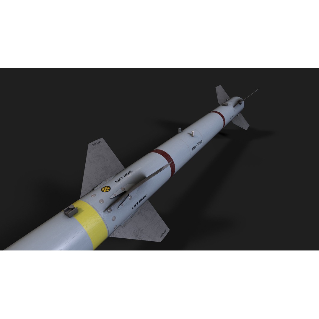 AIM-120 Air to Air Missile 3D Model – Low Poly Game Asset, FBX - View 21