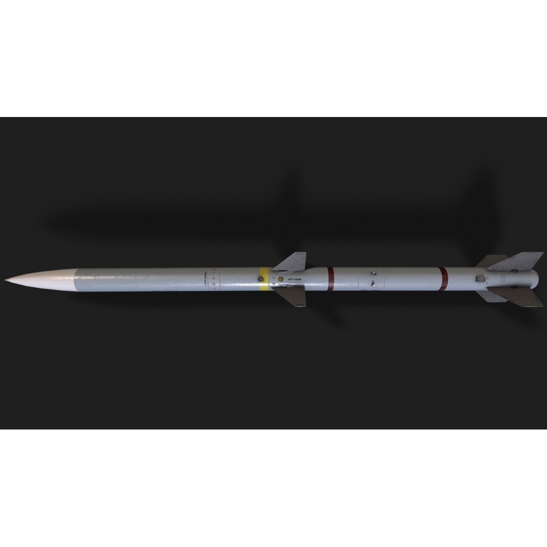 AIM-120 Air to Air Missile 3D Model – Low Poly Game Asset, FBX - View 23
