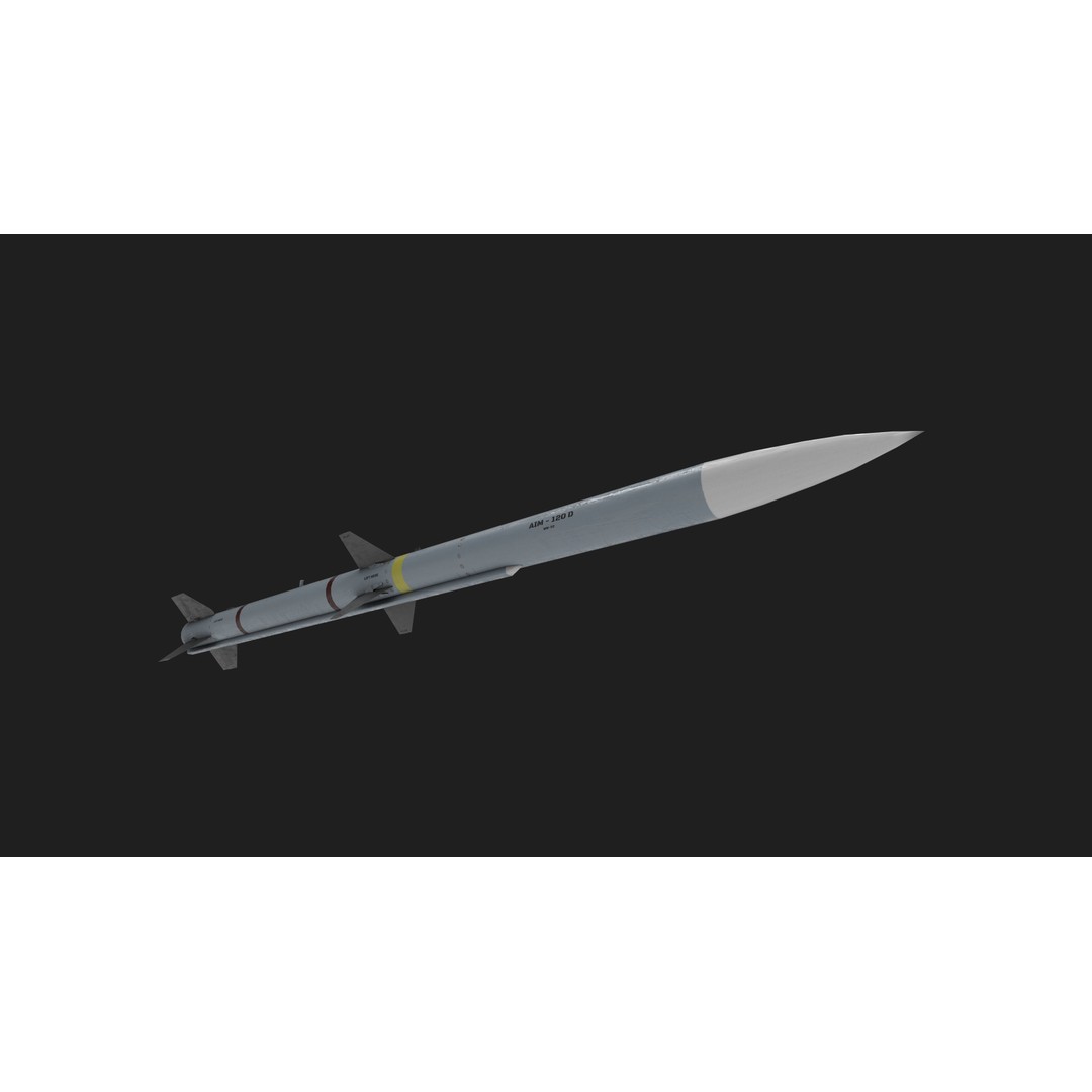 AIM-120 Air to Air Missile 3D Model – Low Poly Game Asset, FBX - View 25