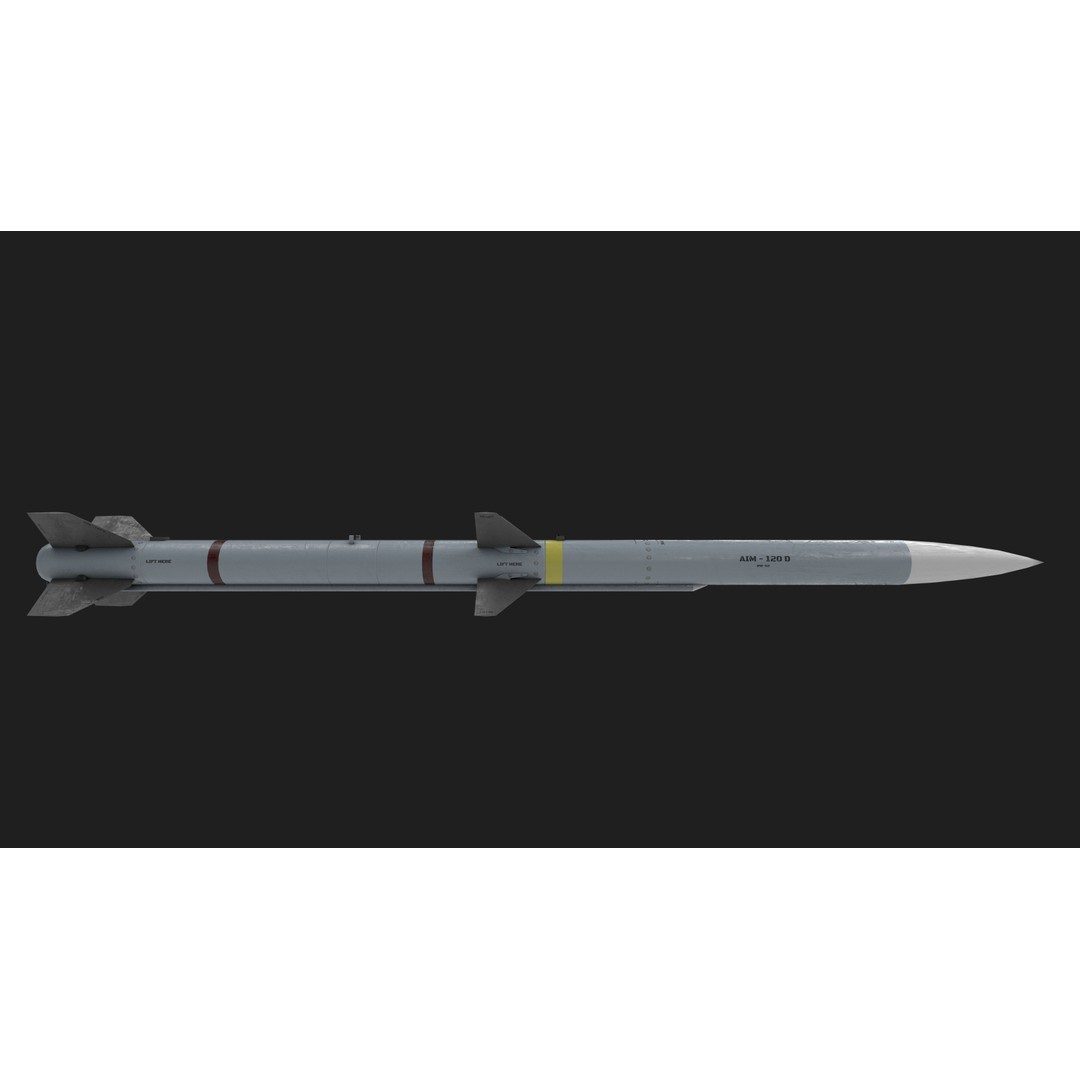 AIM-120 Air to Air Missile 3D Model – Low Poly Game Asset, FBX - View 26
