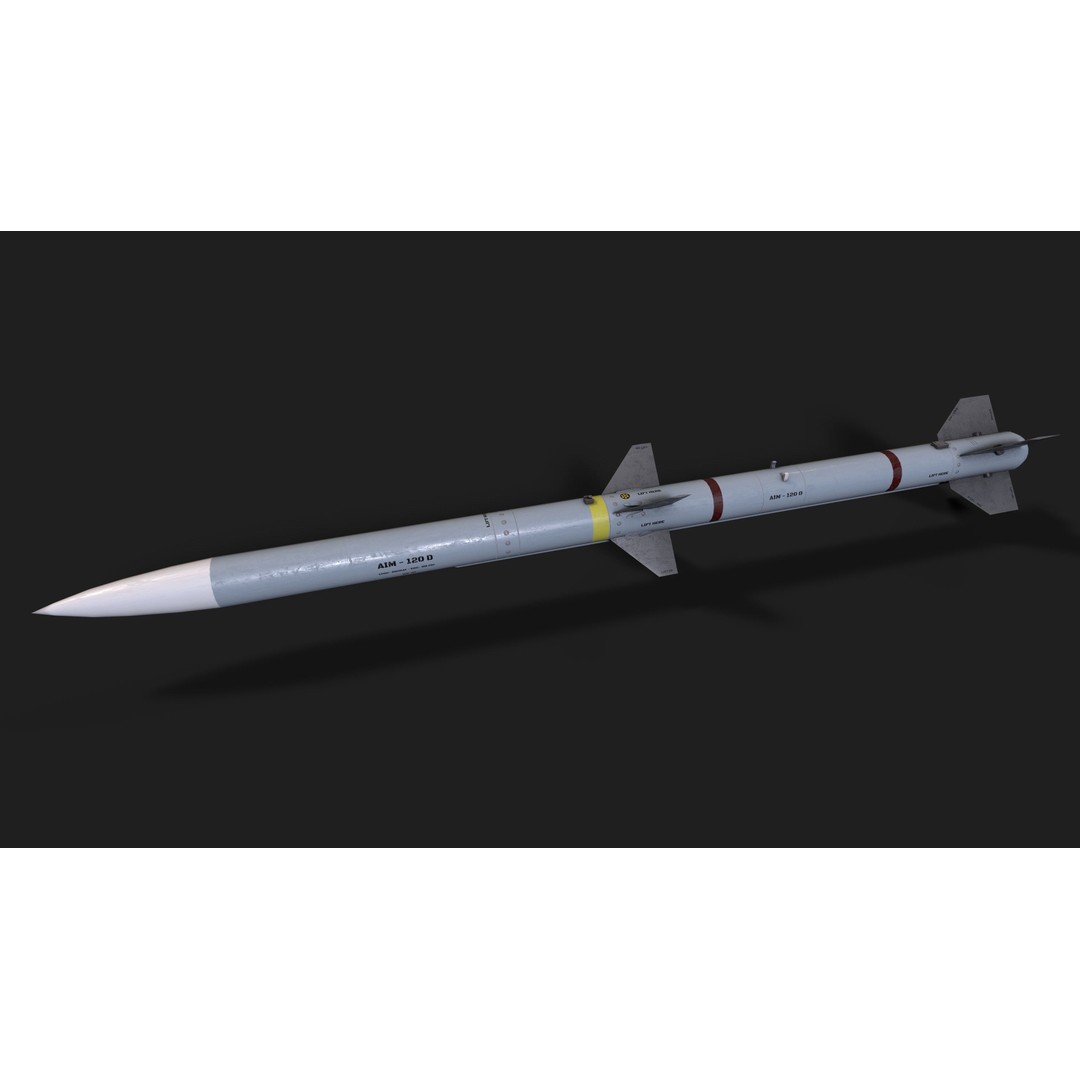 AIM-120 Air to Air Missile 3D Model – Low Poly Game Asset, FBX - View 5