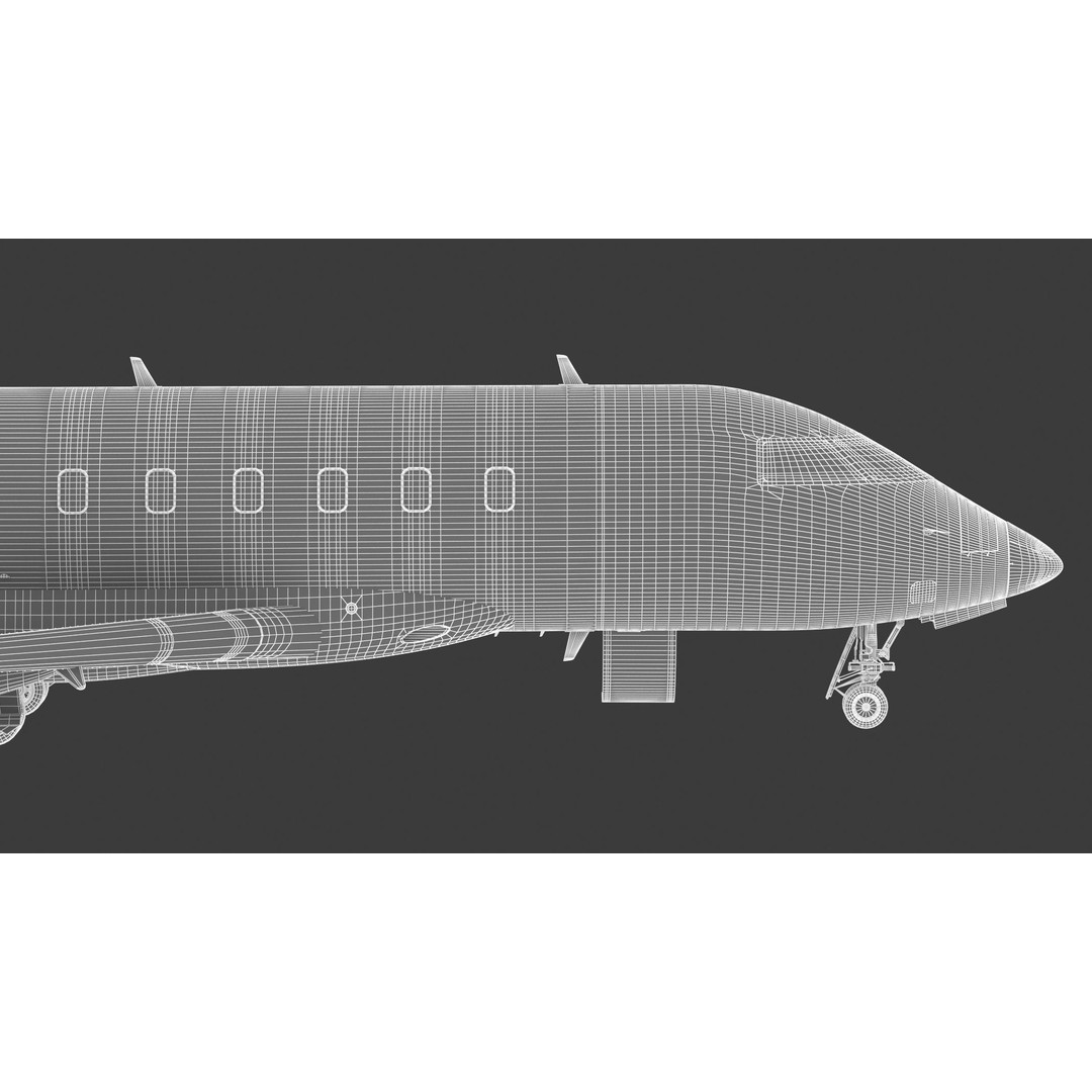 Bombardier Challenger 350 3D Model – High-Quality Aircraft Asset, FBX, OBJ