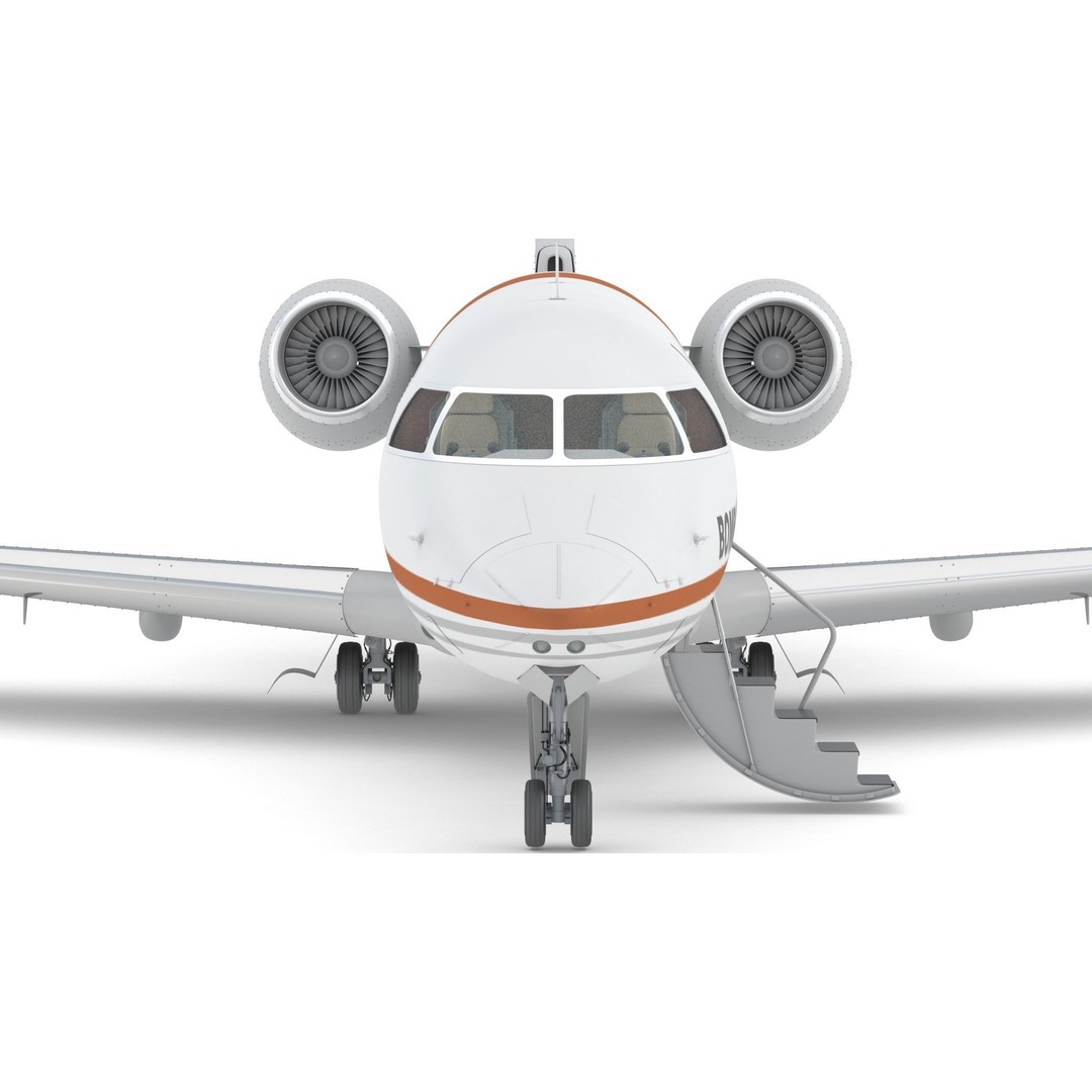 Bombardier Challenger 350 3D Model – High-Quality Aircraft Asset, FBX, OBJ - View 11
