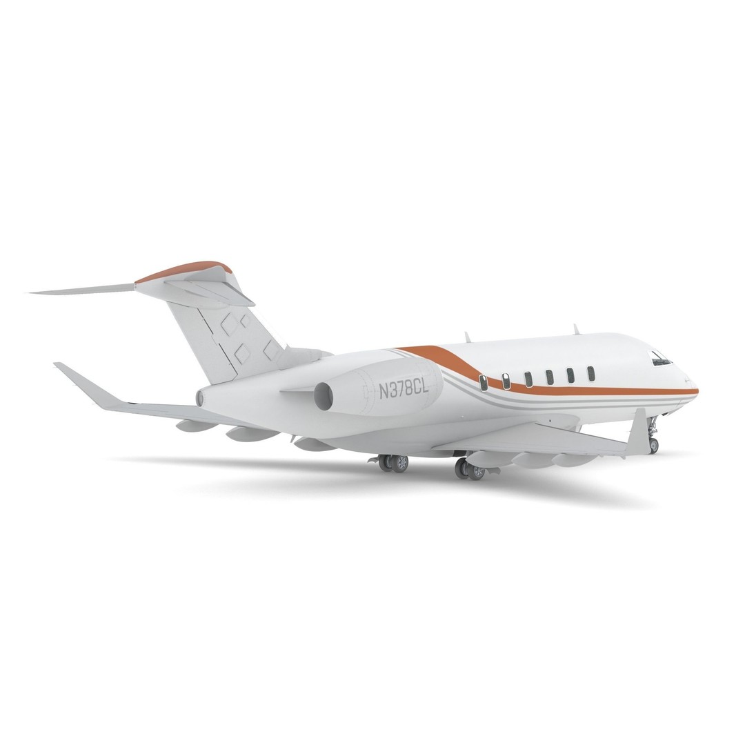 Bombardier Challenger 350 3D Model – High-Quality Aircraft Asset, FBX, OBJ - View 12