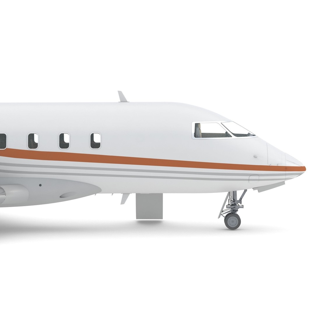 Bombardier Challenger 350 3D Model – High-Quality Aircraft Asset, FBX, OBJ - View 13