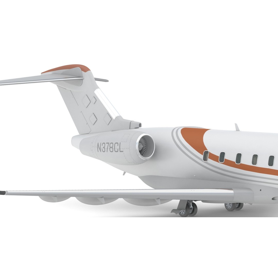 Bombardier Challenger 350 3D Model – High-Quality Aircraft Asset, FBX, OBJ - View 17
