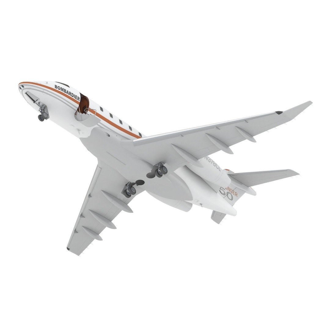 Bombardier Challenger 350 3D Model – High-Quality Aircraft Asset, FBX, OBJ - View 18
