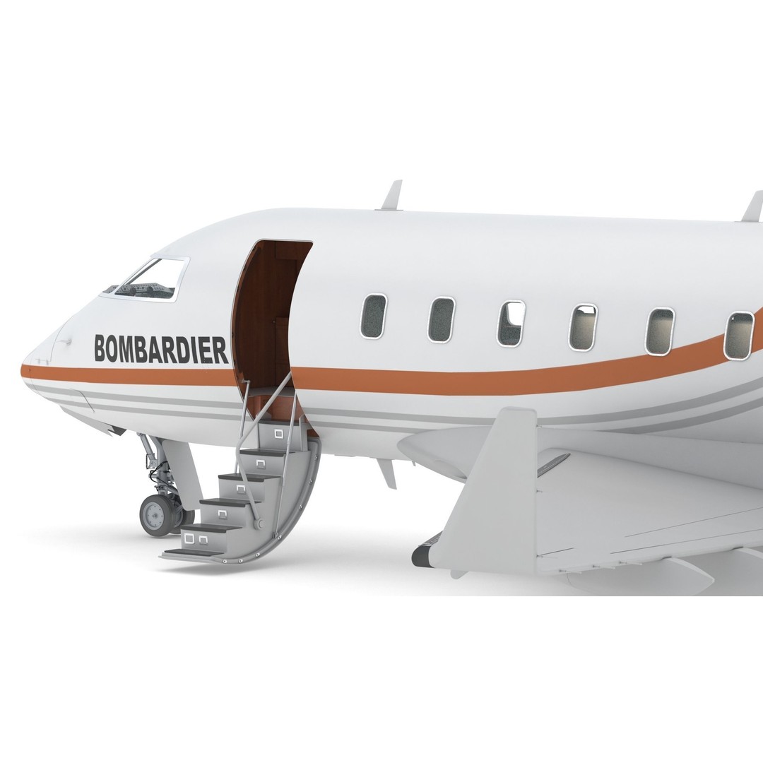 Bombardier Challenger 350 3D Model – High-Quality Aircraft Asset, FBX, OBJ - View 22