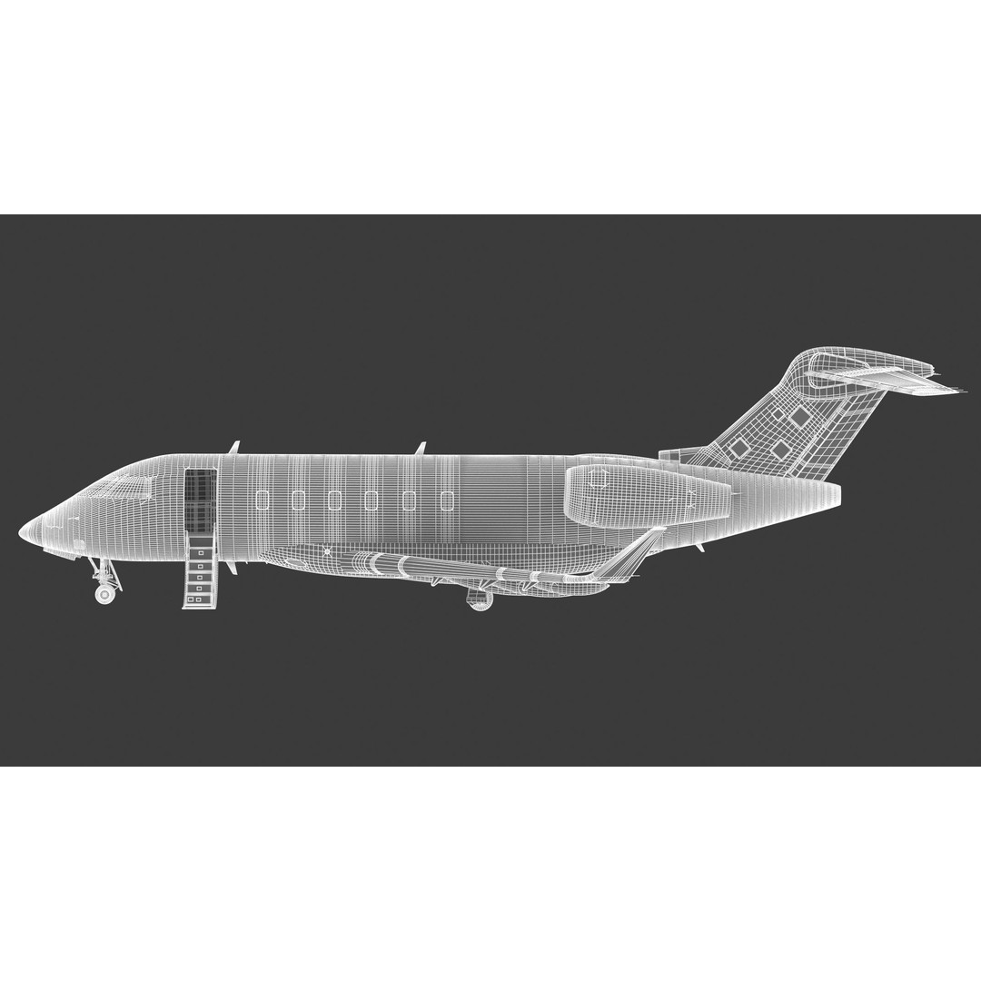 Bombardier Challenger 350 3D Model – High-Quality Aircraft Asset, FBX, OBJ - View 25