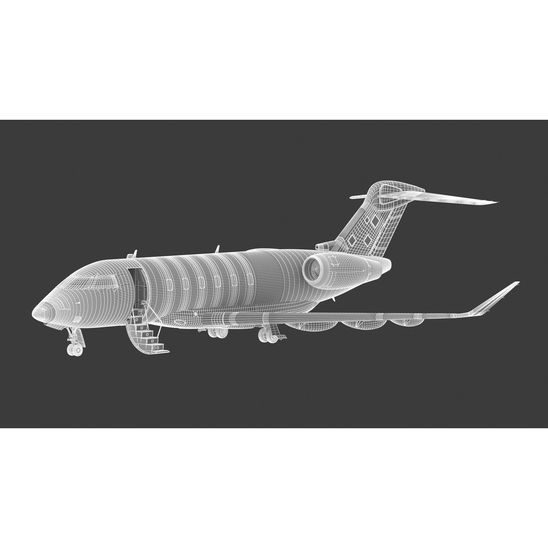 Bombardier Challenger 350 3D Model – High-Quality Aircraft Asset, FBX, OBJ - View 26