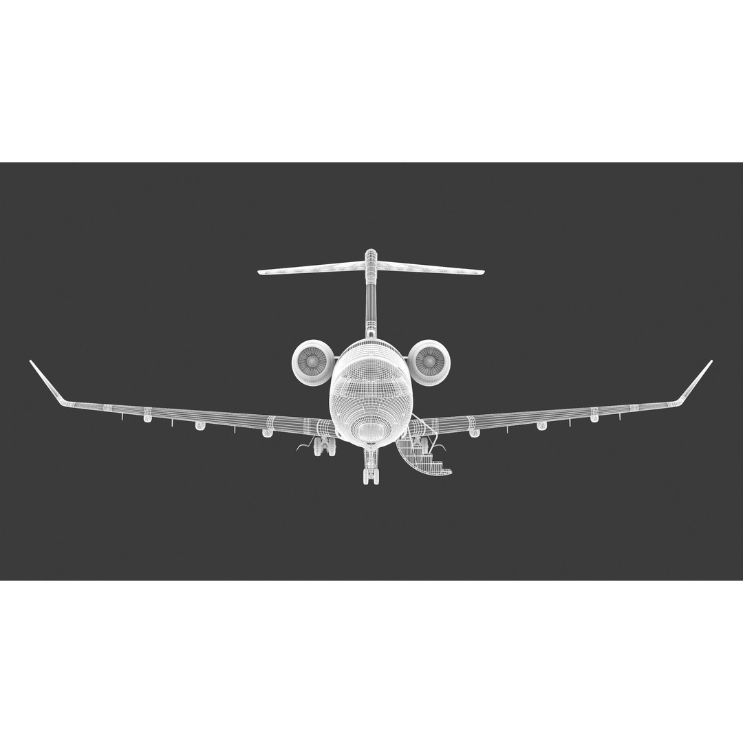 Bombardier Challenger 350 3D Model – High-Quality Aircraft Asset, FBX, OBJ - View 27
