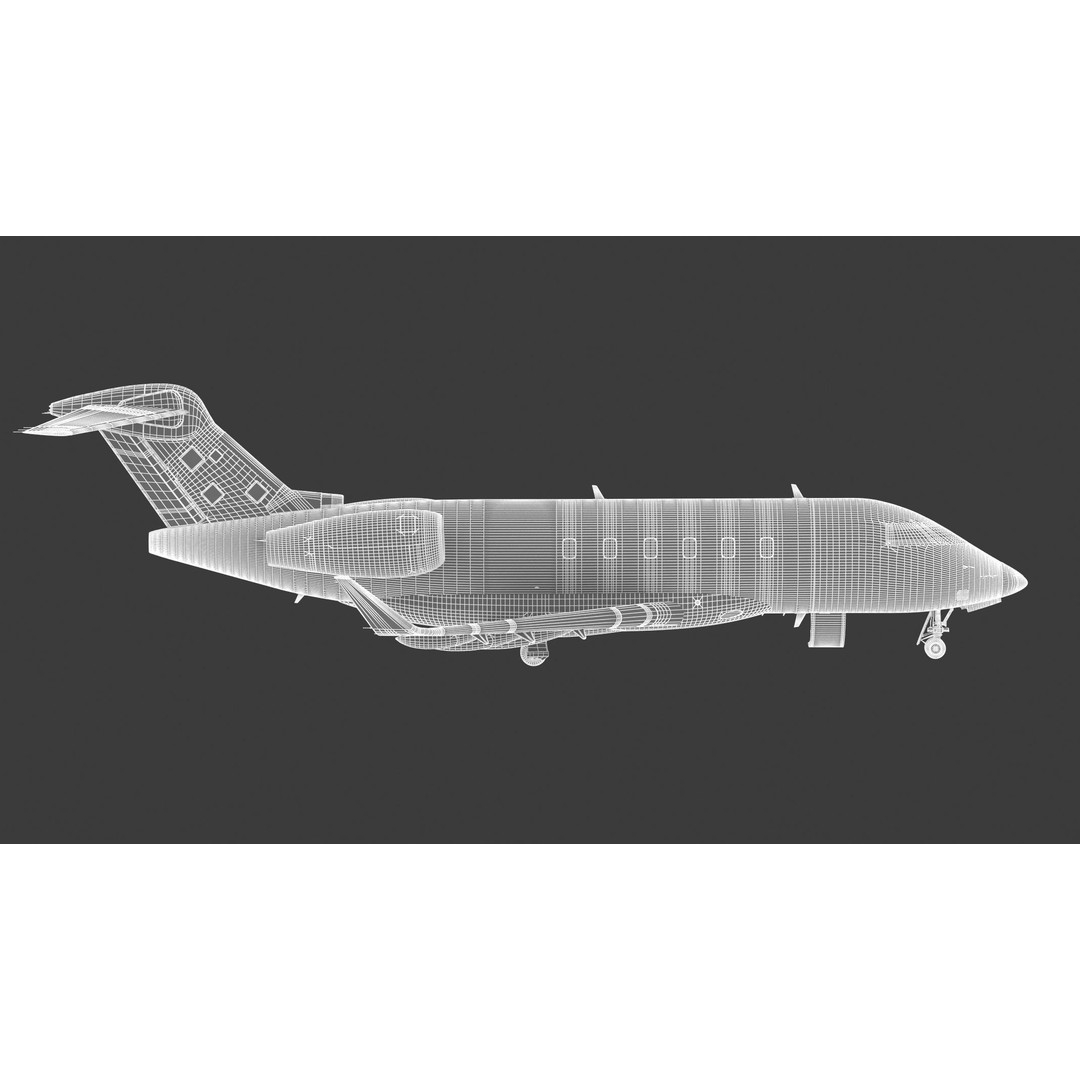 Bombardier Challenger 350 3D Model – High-Quality Aircraft Asset, FBX, OBJ - View 28