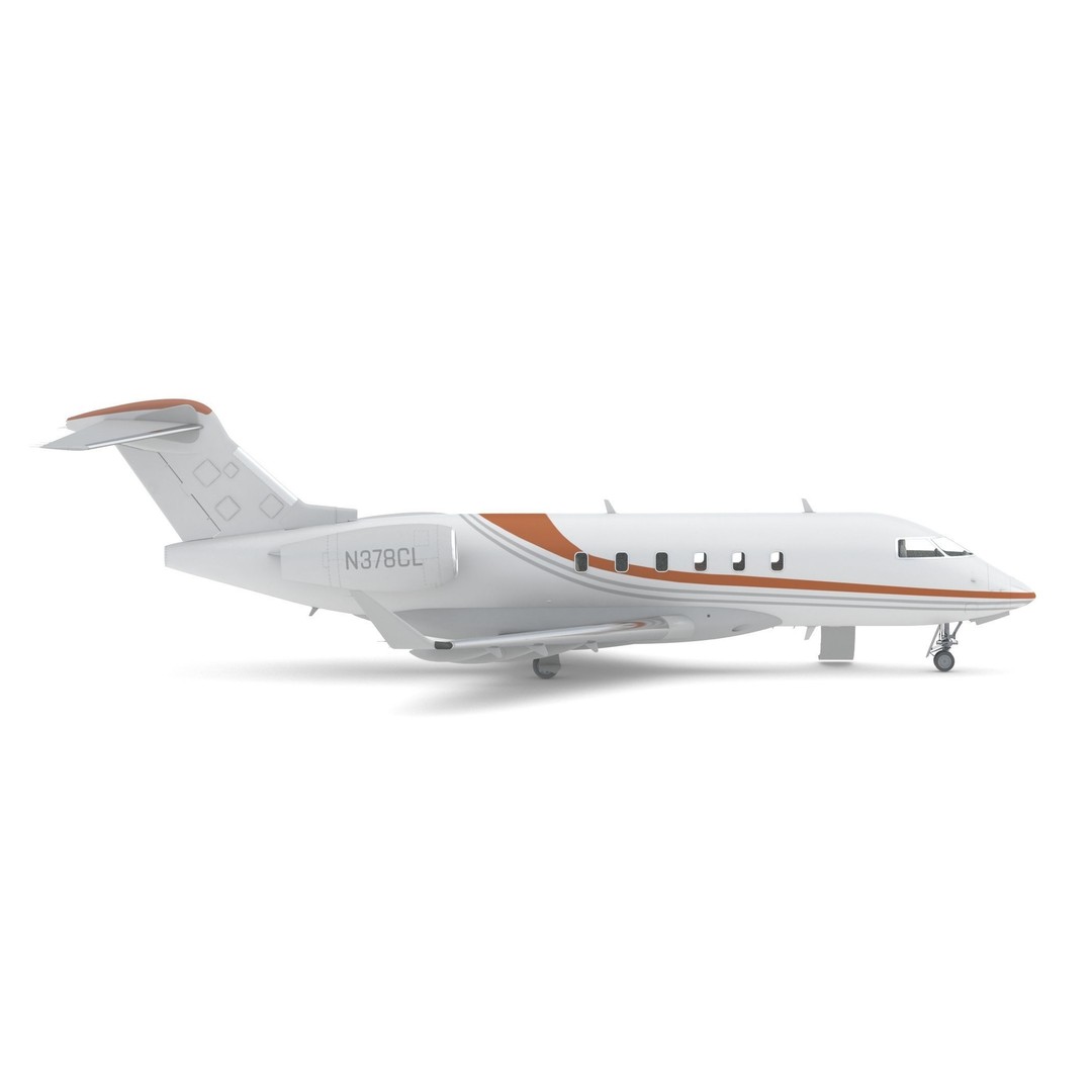 Bombardier Challenger 350 3D Model – High-Quality Aircraft Asset, FBX, OBJ - View 3